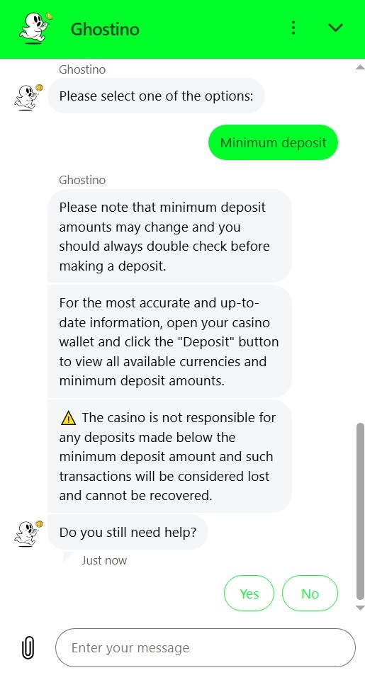 Ghostino casino chat