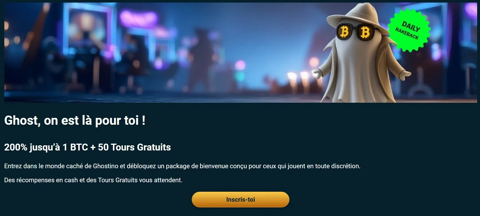 Ghostino casino offre de bienvenue