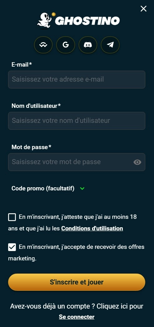 Ghostino casino s'inscrire
